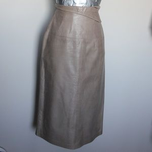 Vintage Danier Taupe Leather Skirt